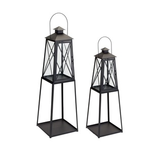 Nuevo farol decorativo de vidrio y hierro para el hogar, color negro mate, tamaño estándar, portavelas hecho a mano, tamaño y forma personalizados - Product Image 1