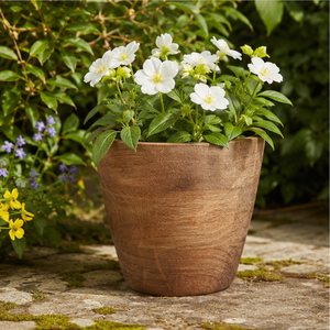 Pot de fleurs écologique en gros, texture bois, pour décoration de jardin intérieur et extérieur, à prix raisonnable - Product Image 2