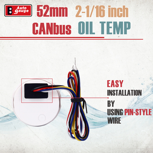 เกจวัดอุณหภูมิน้ำ CANbus ขนาด 52 มม. 2 1/16 นิ้ว หน้าจอ LED สีขาวสว่างพิเศษ หน้าปัดแบบอนาล็อก สีดำ 12V 24V พร้อมไฟเตือน สำหรับรถบรรทุก รถบัส รถยนต์ - Product Image 5