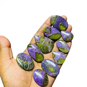 พลอยสติชไทต์ธรรมชาติ FAIJAN GEMS แบบหลวม ทรงคาโบชอง ขัดเงา รูปทรงผสม หลายขนาด คริสตัลสำหรับทำจี้เครื่องประดับ - Product Image 3