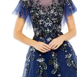 Vestido de Verano Estilo Corsé con Cuello Redondo, Corte Trompeta/Sirena, para Adultos, para Baile de Graduación, Manga Regular, Adornado con Cuentas, Perlas y Bordados - Product Image 5