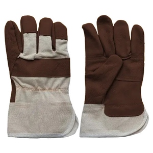 Gants de travail en cuir et coton canadiens de qualité supérieure, anti-vibration, en cuir de vachette grainé renforcé, avec bande de protection dorsale - Product Image 3