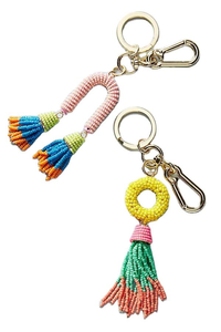 Lindo y Dulce Llavero con Letra VOTE y Cuentas, Clásico, Ecológico, de Cuero y Cuentas de Semillas, Colgante para Bolsos, Accesorios Hechos a Mano en India para Coche - Product Image 6