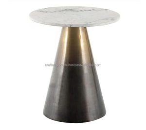 Taburetes de metal fundido exquisitos hechos a mano por expertos con superficies de mármol para salas de estar, dormitorios, hoteles - Product Image 1