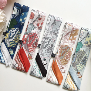 2026 New Luxury Hair Ribbon <b>Scarf</b> Women Neck Tie Bag Scarfs Satin <b>Silk</b> Skinny Headscarves Ladies Foulard Floral Bands 90*5cm - Product Image 1
