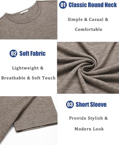 Camiseta de Manga Corta para Hombre, Cuello Redondo, Algodón Premium, Corte Ajustado, Ecológica, Cómoda, Transpirable y Suave al Tacto, Venta al Por Mayor - Product Image 5