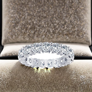 Anillos de Compromiso y Promesa de Eternidad de Lujo en Oro Sólido de 10K con Baño de Rodio y Moissanita, Unisex, Regalo de Aniversario y Boda - Product Image 4