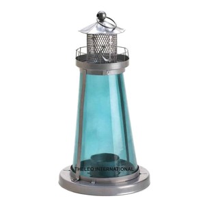 Farol de metal clásico antiguo, portavelas único de hormigón para decoración del hogar de estilo europeo e iluminación ambiental para eventos especiales - Product Image 3