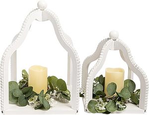 Great Quality In Responsible Price Charming Wooden <b>Lantern</b> <b>Candle</b> Holder Farmhouse Design For Balcony And Garden Decoration - Product Image 5