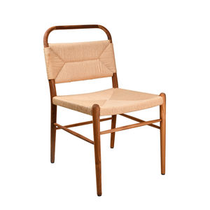 Silla de Comedor de Madera de Teca Natural con Asiento de Ratán Tejido – Fabricante de Muebles Modernos de Mediados de Siglo para Cafés, Restaurantes y Hoteles - Product Image 5