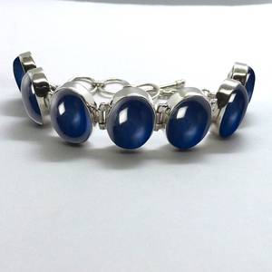 สร้อยข้อมือเงินแท้ 925 ประดับไพลินสีน้ำเงินคุณภาพสูง ลายสี่เหลี่ยมสัญลักษณ์แห่งสันติภาพ ทำด้วยมือ สำหรับผู้หญิง ของขวัญหมั้นสุดหรู - Product Image 5