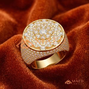 Luxury Iced Out Ring - 14K Gold Plated Hip Hop Baguette Statement Ring luxury alternative to traditional yellow gold Ring - Product Image 4