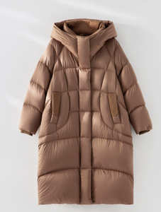 Chaqueta de Invierno Acolchada para Mujer, Abrigo Largo con Capucha, Cálido y Aislante, para Clima Frío, Viajes, Uso Casual al Aire Libre - Product Image 3
