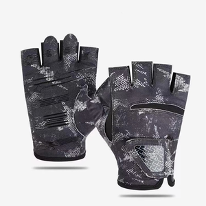 Guantes de Pesca de Cuero Personalizados al por Mayor, sin Dedos, Protección Solar, Cierre de Gancho y Bucle, Impresión Reflectante, Unisex - Product Image 2