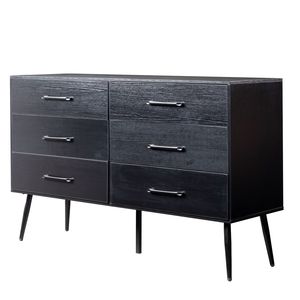 Commode à 6 tiroirs avec tiroirs recouverts de tissu, 3 niveaux, 133*40*84cm, pieds hauts, tissu non tissé, double rangée - Product Image 2