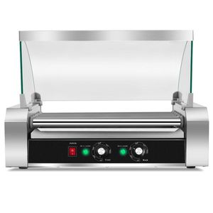 Attrezzatura da Cucina Commerciale in Acciaio Inox, Macchina per Hot Dog a 7 File con Coperchio in Vetro Temperato e Superficie di Cottura 45x25 cm - Product Image 4