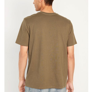 T-shirt décontracté 100% coton pour homme, noir, col rond, logo sur le devant, uni, séchage rapide, respirant, manches courtes, taille S-4XL - Product Image 2