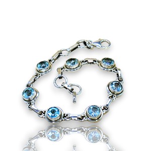 Pulsera de Plata de Ley 925 con Topacio, Estilo Clásico, Precio al por Mayor - Product Image 1