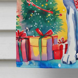 Great Dane Noël Grande Cour Bannière Oeuvre Multicolore Polyester Maison Drapeau Porche Manches Pôle Décoratif Tenture Murale pour - Product Image 4