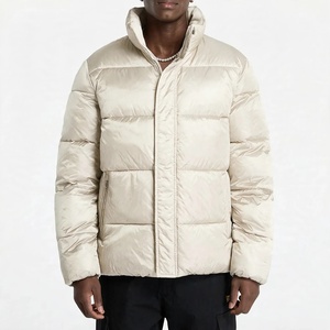 Chaqueta Acolchada de Invierno para Hombre con Cuello Alto, de Nylon Brillante Personalizado, Abrigo Cálido de Plumón, OEM ODM, Ropa de Invierno - Product Image 1