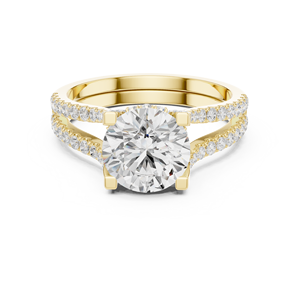 Anillos de compromiso de oro macizo de 14K con diamante cultivado en laboratorio de 1.50 CT, corte brillante redondo, certificado IGI, para boda de mujer - Product Image 1