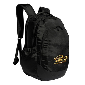 Sac à dos sportif antivol élégant tout noir, grande capacité, compartiment principal, bretelles ergonomiques, fermeture éclair - Product Image 1
