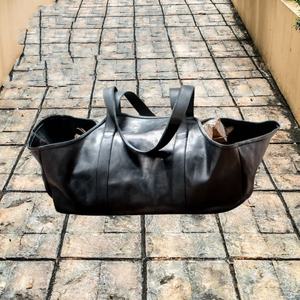 100% Full Grain Leather Firewood <b>Carrier</b> <b>Bag</b> Monogrammed Personalized <b>Log</b> Holder LLR-0020B - Product Image 4