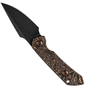 Cuchillos de Hoja Fija Negros y Cobre con Mango con Patrón de Cobre, Hoja con Recubrimiento Negro, Funda Protectora para Acampar al Aire Libre y Uso General - Product Image 1