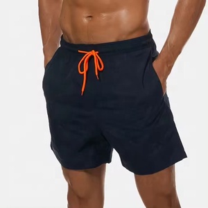 Short de plage avec poches latérales pour hommes Short pour homme en coton multicolore à séchage rapide Short de bain pour homme uni - Product Image 2