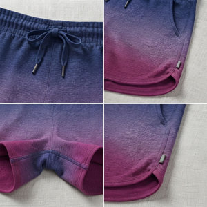 Shorts de Playa Degradados para Mujer, Ropa Deportiva, Shorts Casuales de Verano, Ligeros, Transpirables, para Fitness, con Cordón Ajustable - Product Image 6