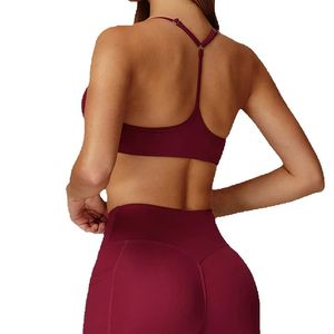 Top Deportivo de Yoga para Mujer con Contraste de Color, Sujetador Deportivo Push-Up, Tirantes Convertibles, Elástico, Transpirable, Antichoque, para Fitness - Product Image 2
