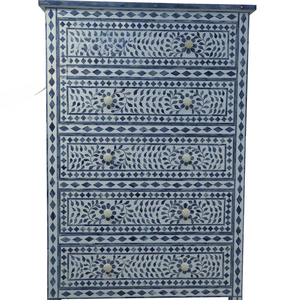 ILAHI's Bone Inlay <b>Drawer</b> Modern Design Agate Detailing <b>Storage</b> Portable Home Furniture - Product Image 1