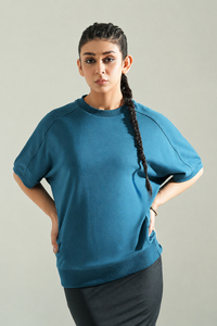 T-shirt unisexe ample à col rond en coton 230G, grande taille pour femme, manches courtes - Product Image 5