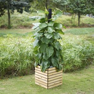 Grande jardinière en bois carrée de haute qualité cadre en acier enduit de poudre Design moderne écologique pour jardin intérieur/extérieur - Product Image 1