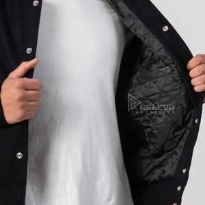 <b>Leather</b> Sleeve Winter <b>jackets</b> Newleather <b>jackets</b> Fashionable stylish Design Low MOQ Breathable Varsity <b>Jacket</b> <b>Men's</b> Casual - Product Image 3