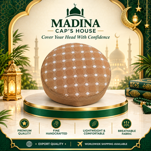 Chapeau de prière musulman traditionnel pour hommes, fabriqué à la main, casquette islamique classique, 100% coton, design embossé, réglable, respirant, pour l'extérieur - Product Image 3