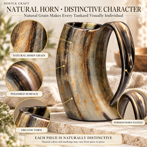 SOFIYA CRAFT Tasse à boire artisanale en corne de buffle écologique, forme naturelle polie, accessoires de bar classiques, décoration d'intérieur, cadeau - Product Image 3