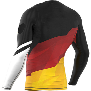 Camiseta Deportiva de Compresión para Hombre, Diseño Alemania, Personalizada con Sublimación, para Equipo Nacional, Cuello Redondo, Spandex, Venta al Por Mayor OEM - Product Image 1