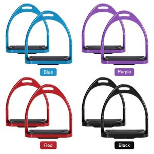 Estribos de acero inoxidable para montar a caballo, estribos coloridos con correa de agitación de cuero para precio competitivo - Product Image 3