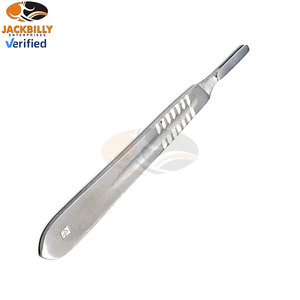 Cuchillo Quirúrgico Manual de Acero Inoxidable con Mango Número 4 y 20 Hojas de Bisturí Desechables Estériles, Instrumentos Médicos - Product Image 3