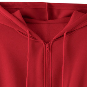 Vente en gros de sweat à capuche court gris personnalisé pour femme, en molleton de coton uni, style streetwear, coupe ample - Product Image 4
