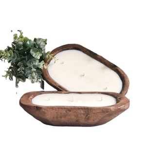 Metal Tapred Shape Custom Wooden Bowl Candle Table Top New Design Best Selling Rustic Wooden Scented <b>Jar</b> - Product Image 1