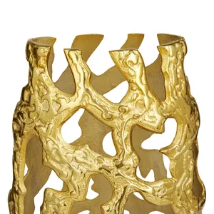 Florero Decorativo de Metal Dorado Hecho a Mano, Producto de Estilo Interior Moderno para Hogares, Hoteles y Resorts de Lujo - Product Image 4