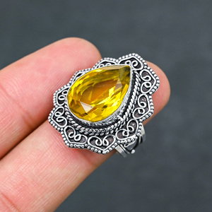 Anillos de Plata 925 Amarillos de Lujo para Fiesta (Sin Piedras Preciosas) - Product Image 1