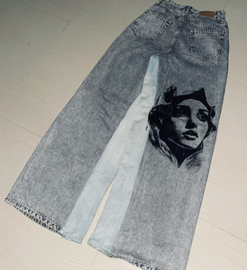 Jean ample vintage léger pour homme, coupe droite, couleur unie, style streetwear, taille en coton – Vente en gros - Product Image 2