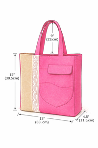 Bolsa de Mano Personalizada de Lona Juco para Mujer, con Cierre Abierto, Color Sólido, Ecológica y Reutilizable para Compras - Product Image 3