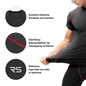 <b>Men</b> <b>Compression</b> T <b>Shirts</b> Short Sleeve Solid Color Eco-Friendly Breathable Quick Dry Customized Logo Spandex/Polyester - Product Image 5