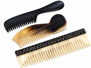 Conifer Handcrafted Natural Horn Large Hair <b>Comb</b> <b>Wide</b> Tooth Detangling Polished Artisan Grooming Salon Hair Care Accessories - Product Image 1
