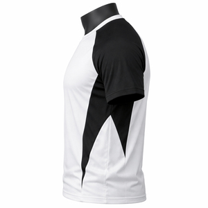 Men’s Contrast Panel Raglan T Shirt Custom Blank <b>White</b> Black Sports <b>Tee</b> Breathable Polyester Gym Training T Shirt for Men - Product Image 2