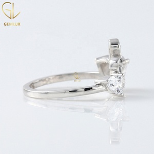 Anillo de compromiso de diamantes Toi Et Moi, corte pera y corazón, diamante moissanita, símbolo de amor, delicado cisne, regalo de aniversario - Product Image 6
